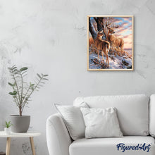 Cargar imagen en el visor de la galería, Pintar Por Números - Ciervos Invierno - Figuredart - Animales