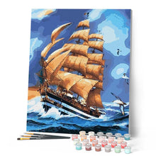 Cargar imagen en el visor de la galería, Pintar Por Números - Viento Azul Y Las Olas - Figuredart - Barcos