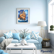 Cargar imagen en el visor de la galería, Pintar Por Números - Viento Azul Y Las Olas - Figuredart - Barcos