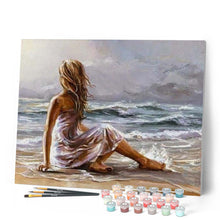 Cargar imagen en el visor de la galería, Pintar Por Números - Muchacha De La Playa 1 - Figuredart - Paisajes Romanticismo