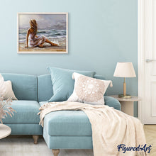 Cargar imagen en el visor de la galería, Pintar Por Números - Muchacha De La Playa 1 - Figuredart - Paisajes Romanticismo