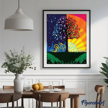 Cargar imagen en el visor de la galería, Pintar Por Números - Árbol Del Día Y La Noche - Figuredart - Árboles