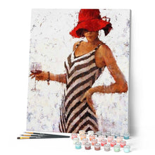 Cargar imagen en el visor de la galería, Pintar Por Números - Mujer Coje Un Vaso - Figuredart - Retrato