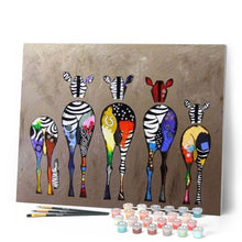 Cargar imagen en el visor de la galería, Pintar Por Números - Cinco Culos De Cebras - Figuredart - Animales