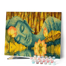 Cargar imagen en el visor de la galería, Pintar Por Números - Lirio De Agua Buda - Figuredart - Flores Religión Retrato