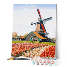 Cargar imagen en el visor de la galería, Pintar Por Números - Simple Molino De Viento - Figuredart - Paisajes