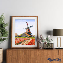 Cargar imagen en el visor de la galería, Pintar Por Números - Simple Molino De Viento - Figuredart - Paisajes