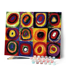 Cargar imagen en el visor de la galería, Pintar Por Números - Círculos Concéntricos - Figuredart - Pintura Abstracta