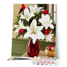 Cargar imagen en el visor de la galería, Pintar Por Números - Florero Rojo - Figuredart - Flores
