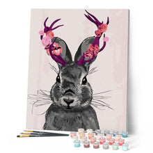 Cargar imagen en el visor de la galería, Pintar Por Números - Conejo Con Una Flor - Figuredart - Animales