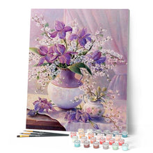 Cargar imagen en el visor de la galería, Pintar Por Números - Elegante Florero Púrpura - Figuredart - Flores