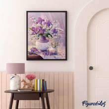 Cargar imagen en el visor de la galería, Pintar Por Números - Elegante Florero Púrpura - Figuredart - Flores