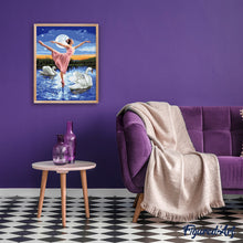 Cargar imagen en el visor de la galería, Pintar Por Números - Bailarina Con Cisnes En El Lago - Figuredart - Baile