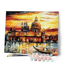 Cargar imagen en el visor de la galería, Pintar Por Números - Cielo Dorado En Venecia - Figuredart - Ciudades