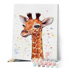 Cargar imagen en el visor de la galería, Pintar Por Números - Jirafa Marrón - Figuredart - Animales Jirafas