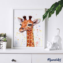 Cargar imagen en el visor de la galería, Pintar Por Números - Jirafa Marrón - Figuredart - Animales Jirafas
