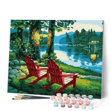 Cargar imagen en el visor de la galería, Pintar Por Números - Tumbonas En El Lago - Figuredart - Paisajes