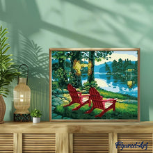 Cargar imagen en el visor de la galería, Pintar Por Números - Tumbonas En El Lago - Figuredart - Paisajes