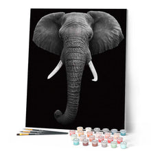 Cargar imagen en el visor de la galería, Pintar Por Números - Elefante Blanco Y Negro - Figuredart - Animales Elefantes