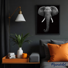 Cargar imagen en el visor de la galería, Pintar Por Números - Elefante Blanco Y Negro - Figuredart - Animales Elefantes