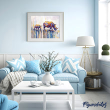 Cargar imagen en el visor de la galería, Pintar Por Números - Rinocerontes Andando - Figuredart - Animales