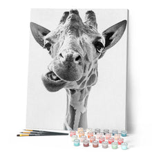 Cargar imagen en el visor de la galería, Pintar Por Números - Jirafa Gris - Figuredart - Animales Jirafas
