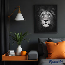 Cargar imagen en el visor de la galería, Pintar Por Números - Cabeza De León Blanco Y Negro - Figuredart - Animales Leones