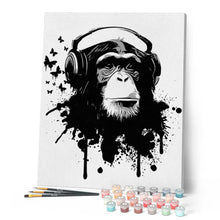 Cargar imagen en el visor de la galería, Pintar Por Números - Gorila Con Auriculares - Figuredart - Animales