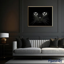 Cargar imagen en el visor de la galería, Pintar Por Números - Cabeza De Gato Negro - Figuredart - Animales Gatos