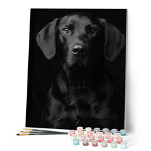 Cargar imagen en el visor de la galería, Pintar Por Números - Perro Negro 1 - Figuredart - Animales Perros