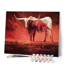 Cargar imagen en el visor de la galería, Pintar Por Números - Toro Rojo - Figuredart - Animales