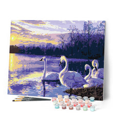 Cargar imagen en el visor de la galería, Pintar Por Números - Lago Cuatro Cisnes - Figuredart - Animales Paisajes
