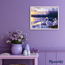 Cargar imagen en el visor de la galería, Pintar Por Números - Lago Cuatro Cisnes - Figuredart - Animales Paisajes