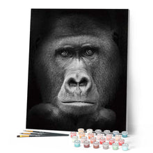Cargar imagen en el visor de la galería, Pintar Por Números - Gorila Blanco Y Negro - Figuredart - Animales