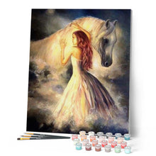 Cargar imagen en el visor de la galería, Pintar Por Números - Chica Y Caballo - Figuredart - Animales Caballos