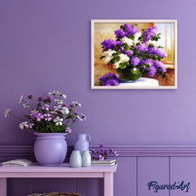 Cargar imagen en el visor de la galería, Pintar Por Números - Vaso Con Flores Púrpuras - Figuredart - Flores