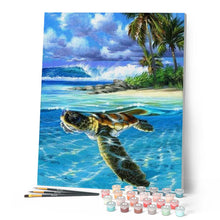 Cargar imagen en el visor de la galería, Pintar Por Números - Tortuga Relajada - Figuredart - Animales Paisajes
