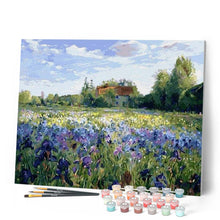 Cargar imagen en el visor de la galería, Pintar Por Números - Campo De Flores Azules - Figuredart - Paisajes