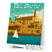 Cargar imagen en el visor de la galería, Póster de viaje Tel Aviv