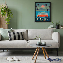 Cargar imagen en el visor de la galería, Póster de viaje Malibu California