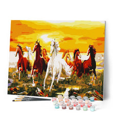Cargar imagen en el visor de la galería, Pintar Por Números - 8 Caballos - Figuredart - Animales Caballos