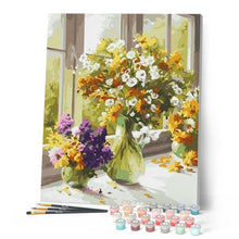 Cargar imagen en el visor de la galería, Pintar Por Números - Ventana Con Multitud De Flores - Figuredart - Flores