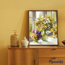 Cargar imagen en el visor de la galería, Pintar Por Números - Ventana Con Multitud De Flores - Figuredart - Flores