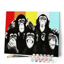 Cargar imagen en el visor de la galería, Pintar Por Números - Los Chimpancés - Figuredart - Animales