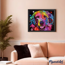 Cargar imagen en el visor de la galería, Pintar Por Números - Labrador Colorido - Figuredart - Animales Pop Art