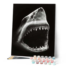 Cargar imagen en el visor de la galería, Pintar Por Números - Tiburón Blanco Y Negro - Figuredart - Animales