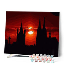 Cargar imagen en el visor de la galería, Pintar Por Números - Castillo Rojo Atardecer - Figuredart - Paisajes
