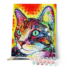 Cargar imagen en el visor de la galería, Pintar Por Números - Gato De Color - Figuredart - Animales Gatos Pop Art