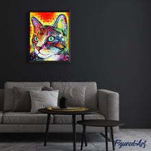Cargar imagen en el visor de la galería, Pintar Por Números - Gato De Color - Figuredart - Animales Gatos Pop Art