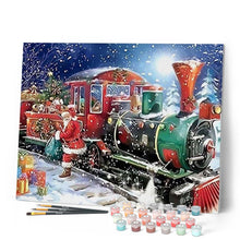 Cargar imagen en el visor de la galería, Pintar Por Números - Tren De Papá Noel - Figuredart - Navidad